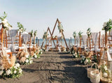 Set of 2 Nesting Wood Wedding Arch Huge Decorative Garden Wedding Backdrop Stand V767-HQ-XJ134