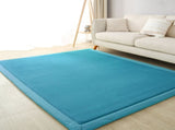 Marlow Coral Velvet Area Rugs Large Mat 150x200cm Blue FR2045-150X200-BL