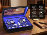 Embellir Watch Winder Automatic Double Watch Winder Box LED Black WBX-WIN-4WD-6SL-BK