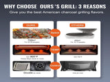 Portable Charcoal Propane Gas Grills with Cover and Cart, Heavy Duty Stainless Steel BBQ V952-TCYXLYC243700Y92IV0