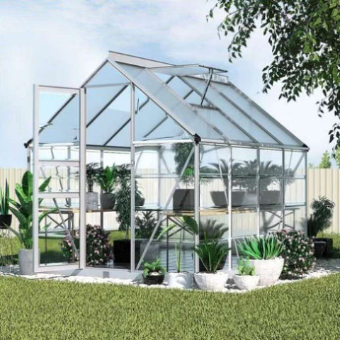 Green Fingers Greenhouse 2.48x1.89x2M Aluminium Polycarbonate Green House Garden Shed GH-ALU-C-248X189X200-N-AB