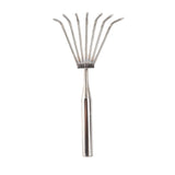 Stainless Steel Hand Rake Soil Tiller Small Beach Rake with Comfortable Handle 7 Sturdy Tines for V1294-YM0901-3111250158311