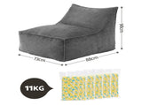 Artiss Bean Bag Chair Cover with Filler Soft Corduroy DIY Stuffed Animal Storage Bean Bag for BD-LOUNGE-S-GR-5FILLER