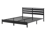 Artiss Bed Frame Queen Size LED Metal Bed Base with Charging Station MBED-D-POR-Q-BK-AB