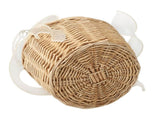 Wedding Ceremony Ring Pillow Flower Basket Portable Burlap Bowknot Vintage Wedding Basket V1294-YM0523-220331XY01-1