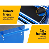Giantz 7 Drawer Tool Box Cabinet Chest Trolley Storage Garage Toolbox Blue TB-7DR-RL-BL