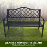 Wallaroo Steel Outdoor Garden Bench - Elegant GDB-JOY-211