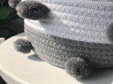 Cotton Rope Knitting With Fur Ball Storage Basket Snacks Keys Sundries Basket V1294-YM0523-220209HJ01-2