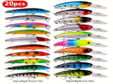 Proberos 20-piece fishing tackle set hard bait set, suitable for striped bass and bass scoop V1102-HEYJ-008