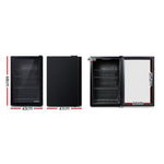 Devanti 70L Bar Fridge Glass Door w/Light Black BF-D-70L-BK