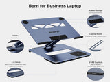 BENFEI 000366GY Laptop Stand with USB C Hub, Multi Function With USB and KVM Switch and 15W Wireless V28-ELEBEN366GY