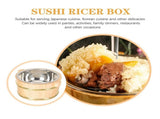 Khaki Wooden Sushi Rice Container, Stainless Steel, Perfect for Storage, Lightweight V1369-AZ3-W-17442