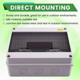 HT-12 Way IP65 Breaker Box Distribution Protection Box ABS Power Electronic Din Rail Enclosure for V1366-AZ2-W-21732
