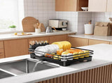 Dish Drying Rack - Multi-Functional Dish Rack for Kitchen Counter with Cutlery Holder, Rust-Proof V1106-COLORBLACK