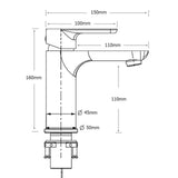 Brushed Gold Round Short Bathroom Vanity Laundry Chrome Basin Mixer Faucet Tap V1233-KRF101BG