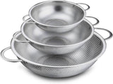 3-Piece Colander - Fine-mesh stainless steel colander - Sieve - on a stand - 2 handles - For V1188-MS101-03306-1