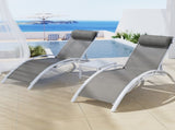 Gardeon 3PC Sun Lounge Outdoor Lounger Table Chairs Steel Patio Furniture Garden FF-LOUNGE-SL-3PCS-WH