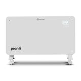 Pronti Glass Panel Convection Heater with Remote Control LED Display White HEA-GPL-E20-WH