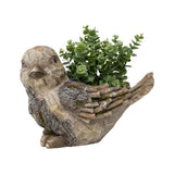 Rustic Bird Planter w Hole & Plug 36x27cm V637-49430BRD