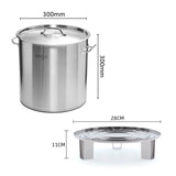SOGA 21L Stainless Steel Stock Pot with Two Steamer Rack Insert Stockpot Tray STOCKPOT30CM-2XRACK28CM