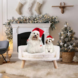 Pet Sofa Bed with Plush Cushion & Wooden Legs V767-XPET82-40CM