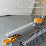2-piece Grey V-Shaped Floor Scrub Brush and Suction Mop Holder Set - 360 Rotating Grout Cleaner, V888-ELOSUNG53072