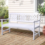 Gardeon Outdoor Garden Bench Wooden Chair 3 Seat Patio Furniture Lounge White ODF-BENCH-3SEAT-WH-AB