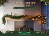 Jingle Jollys 2.7M Christmas Garland 8 Mode LED Lights Timing 200Tips Xmas Decor XM-TR-GAR-9FT-MF-LED