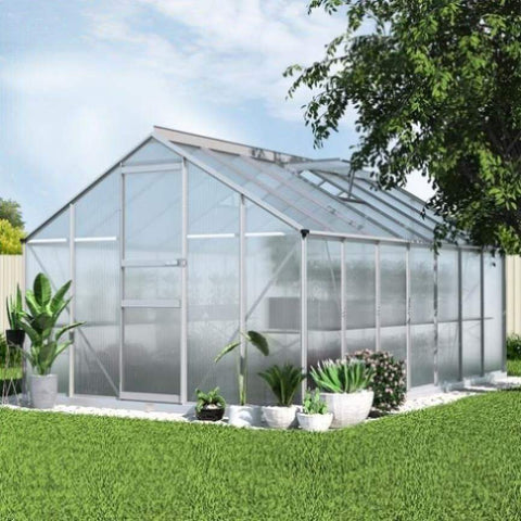 Green Fingers Greenhouse 4.2x2.5x1.95M Aluminium Polycarbonate Green House Garden Shed GH-ALU-C-422X250-AB