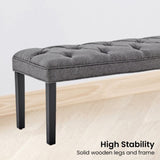 Cate Button-Tufted Upholstered Bench by Sarantino - Dark Grey BCH-438-DGY