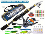 Proberus fishing rod reel set, including spinning reel, 2.4-meter fishing rod, fishing line, V1102-HEYJ-006