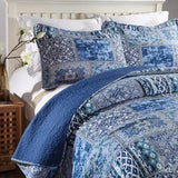 Boho Blue Quilted Coverlet & Pillow Set Vibrant, Cozy Elegance - king V745-MAC06495K13UU
