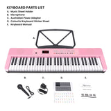 Karrera 61-Key Electronic Piano Keyboard with LED and Folding Stand in Pink CHJ-SD1 EKB-CHJ-SD1-PK