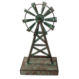 Decorative Galvanised Windmill Ornament on Base 26cm V637-03801WND