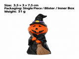 Halloween Pumpkin Resin Figurines Set with Witch Hat Broom Devil Horns and Top Hat Designs for V1341-ZY-STVYEDNE-FULLSETALL4STYLES