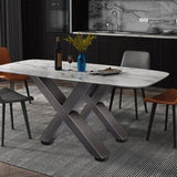 Set of 2 Steel Table Legs, 28'Height 24'Wide Dining Table Legs, Heavy Duty 3.1" Square Box Section X V952-ZTCX720X600MM0001V0