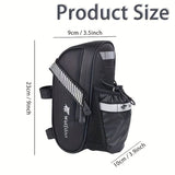 Bicycle Tail Bag with Quick Access Kettle Pocket & Reflective Safety Light V1106-139-BLA-38274