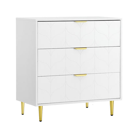 Artiss 3 Chest of Drawers Lowboy Cabinet White FURNI-C-CDR-03-WH-AB