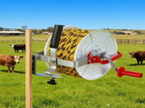 Giantz Electric Fence Reel Geared Portable Polywire Fencing Farm White SFC-REEL13-WH