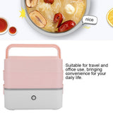 Portable Electric Heating Lunch Box Food Heating Warmer Steaming Cooking MachineDouble Layer US Plug V1294-YM0901-3113200043316