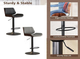 SERENIT European Wooden Modern Bar Stools Bistro Stool with Rotating and Aerodynamic Multi-levelled V255-SE-BS5518-GREY