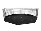 Dog Playpen, 8 Panels Foldable Metal Dog Exercise Pen with Bottom Pad, 24" H Pet Fence Puppy Crate V952-WXZZYDCWWLHS25D60V0