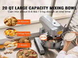 Commercial Food Mixer, 18.7L Commercial Stand Mixer with 3 Adjustable Speeds, 1100W Dough Mixer with V952-ZXSPJBJ20QT1FBO63V3