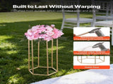 Wedding Flower Stand, 10PCS 60cm Column Flower Stand, Floral Stands with Acrylic Laminate, Hexagonal V952-HLHJLFT10J60YUXKY001V0