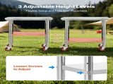 Stainless Steel Table, 60 x 76 cm Food Prep Worktable with Wheels, Kitchen Prep Table with V952-DLGZT2CWDB248JRDY001V0