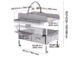 Baby Changing Table, Foldable Diaper Change Station with 2 Fabric Drawers, Side Basket & Hanging V952-ZDNBTQHSHXWD5L2KV001V0