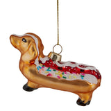 Christabelle Box of 6 Glass Sausage Dog Dachshund Hotdog Bauble 112_YAN310S6