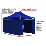 Instahut Gazebo 3x4.5 Pop Up Marquee Folding Tent Wedding Gazebos Camping Outdoor Shade Canopy Blue GAZEBO-C-3X45-DX-BLUE