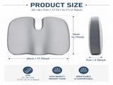 Grey Memory Foam Seat Cushion - 45 x 36 x 7 cm Milk Silk Removable Cover, Portable Chair Pad for V888-ELOSUNG56048-4