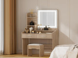 Artiss Dressing Table Set Stool Led Wood FUR-V-DRESS03-LED-WD-AB